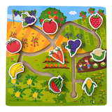 Brinquedo Infantil Ligue Frutas E Legumes Estimula Lógica