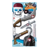 Brinquedo Infantil Menino Fantasia Kit Pirata Espada Caveira