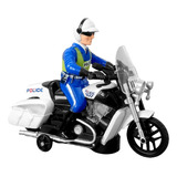 Brinquedo Infantil Moto De Polícia Bate E Volta C/ Som E Luz