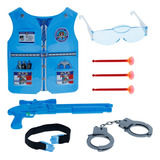Brinquedo Kit Policial Infantil Colete 6 Acessórios Menino