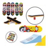 Brinquedo Kit Skate De Dedo E Rampa Obstáculo Radical 2 Pçs