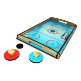 Brinquedo Mini Jogo De Mesa Hockey Completo Portátil Mdf