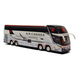 Brinquedo Miniatura Ônibus G7 Air Canadá Gold Branco 30cm