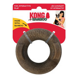 Brinquedo Mordedor Kong Bamboo Rockerz Ring Para Cães Médio Cor Marrom