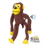 Brinquedo Mordedor Pelúcia Macaco Grande Apito 40 Cm Savana