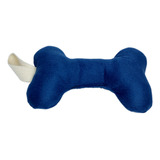 Brinquedo Mordedor Pets Pelúcia Ossinho Cães Cachorro Azul