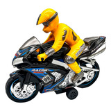Brinquedo Moto Athletic Com Fricção Boneco Som E Luz Dm Toys Cor Preto
