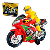 Brinquedo Moto Athletic Com Fricção Boneco Som E Luz Dm Toys