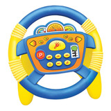 Brinquedo Multifuncional De Volante U Base Amarelo Azul