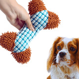 Brinquedo P/ Cachorro Pelúcia Formato Osso Urso P/ Cães Som Cor Azul