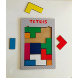 Brinquedo Pedagógico Quebra-cabeça Tetris Em Madeira