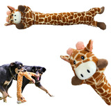 Brinquedo Pelúcia Mordedor Pet Gigante Girafa C/ Apito 76 Cm