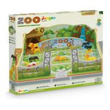 Brinquedo Playset Zoo Animais Do Zoológico Em Madeira Junges