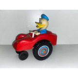 Brinquedo Trator Com Pato Donald Antigo Dec 70