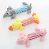 Brinquedos De Pelúcia Pet Para Cães E Gatos Happy Day Apito Cor Cinza Desenho Elefante