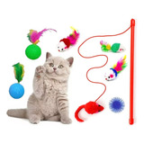 Brinquedos Para Gato Bolinha Varinha Ratinho Sino Bola Cat