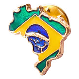 Broche Mapa Do Brasil Folheado A Ouro Pin Do Brasil