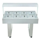 Buffet Carrinho Térmico 8 Cubas Self Service Até 120° Inox