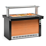 Buffet Térmico Linha Vitra Gbta-140pr Preto/madeira C/ Vidro