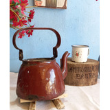 Bule Chá/café Ferro Agata Antiga P/decoração 9 Cm Enfeite