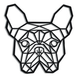 Bulldog Francês Cão Geométrico Mdf 60cm Escultura Parede