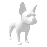 Bulldog Francês Orelha Em Pé Geométrico Decoração 3d Low