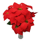 Buquê Com 5 Flor Natalina Natal Artificial Decoração
