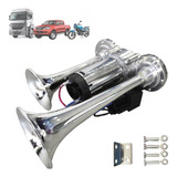 Buzina 2 Cornetas Caminhão Trem 12v C/ Compressor E Rele