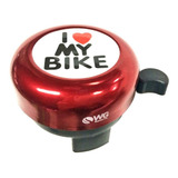 Buzina Bicicleta Bike Trimtrim Campainha Sino Retro Aluminio Cor Vermelho I Love My Bike