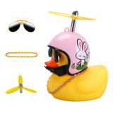Buzina Bike Sino De Guidão Bicicleta Pato De Capacete Hélice Cor Amarelo Capacete Rosa