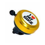 Buzina Campainha Trim Trim Para Bike I Love My Bike Dourada