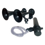 Buzina De Ar 2 Cornetas Dupla Bike Forte Potente Cores Cor Preto