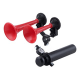 Buzina De Ar 2 Cornetas Dupla Bike Forte Potente Cores Cor Vermelho