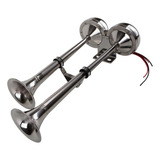 Buzina Dupla Inox 12v Tipo Corneta Som Grave Barco