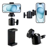 Cabeça De Bola + Suporte Celular Kit P/ Tripé Rosca 1/4 Full