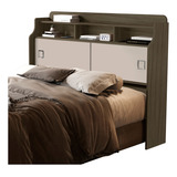 Cabeceira Cama Colchão Box Queen 160 Jessica Cor Castanho - Off White
