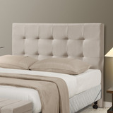 Cabeceira Cama Elli Padrão Colchão Casal 138 Sued Inca Veludo Quarto 140 Cm Cor Bege