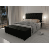 Cabeceira Estofada Com Recamier Baú Italia Cama Queen Sinze