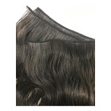 Cabelo 100% Humano Liso Ondulado Em Tela Castanho 40cm 100g Cor Castanho Com Tic Tac