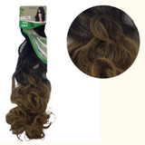 Cabelo Aplique Tic Tac Identico Humano 70 Cm 140 Gr + Cor Preto Ombre Mel Ondulado