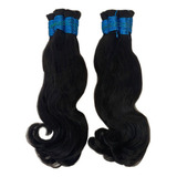 Cabelo Humano 45cm 50 Gramas Indiano Levemente Ondulado Cor Castanho