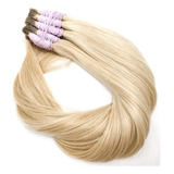 Cabelo Humano Aplique Para Mega-hair Loiro De 55cm Com 50grs Cor Loiro Claríssimo