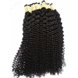 Cabelo Humano Cacheado Natural 50-55cm 200gramas Sem Quimica Cor Médio E Escuro