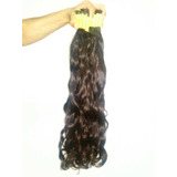 Cabelo Humano Castanho Médio Virgem 60 A 65cm 100 Gramas