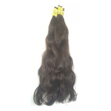 Cabelo Humano Castanho Natural Levemente Ondulado 50cm 200 Gramas