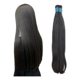 Cabelo Humano Liso Natural 65 Cm- 100 Gramas Imediato Cor Castanho