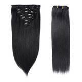 Cabelo Humano Liso Tic Tac 7 Peças 100grs 60cm Para Mega