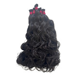 Cabelo Humano Na Liga 75 Cm 100 Gramas Ondulado Cor Castanho