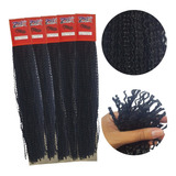 Cabelo Miojinho Micro Zizi Kit 5 Pacotes 400g Faz Uma Cabeça Cor Castanho Escuro - Micro Zizi 80 Gramas