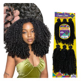 Cabelo Orgânico Cacheado Angelina 65cm Modelo Exclusivo Cor Preto